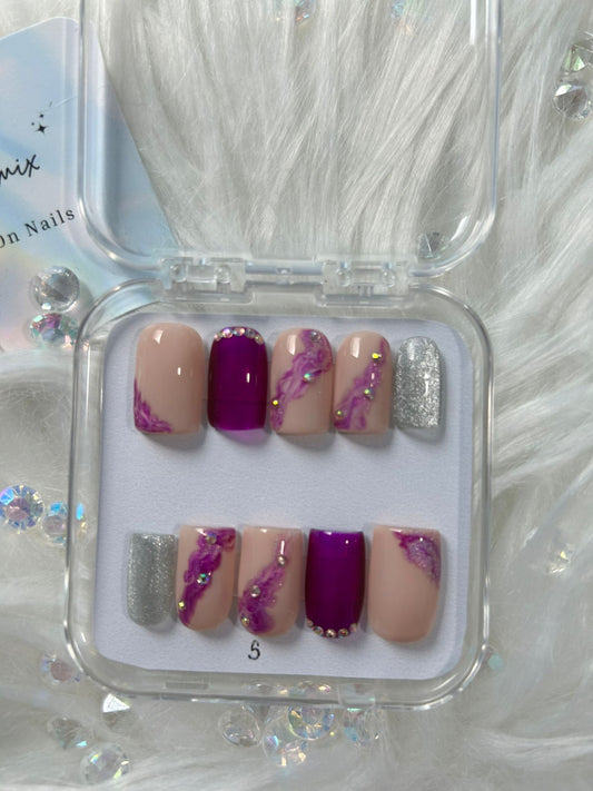 Purple Marble Nails
