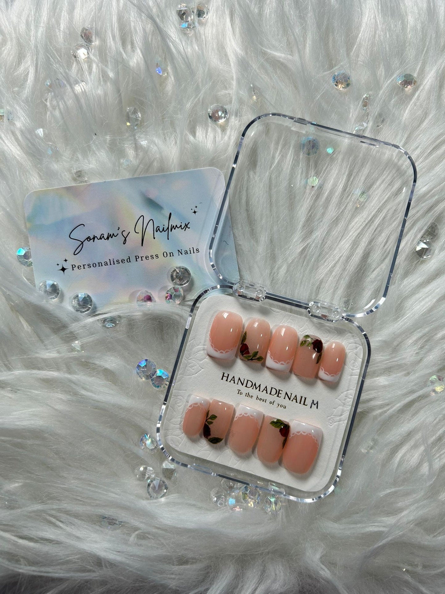 Rosey French Lace Nails