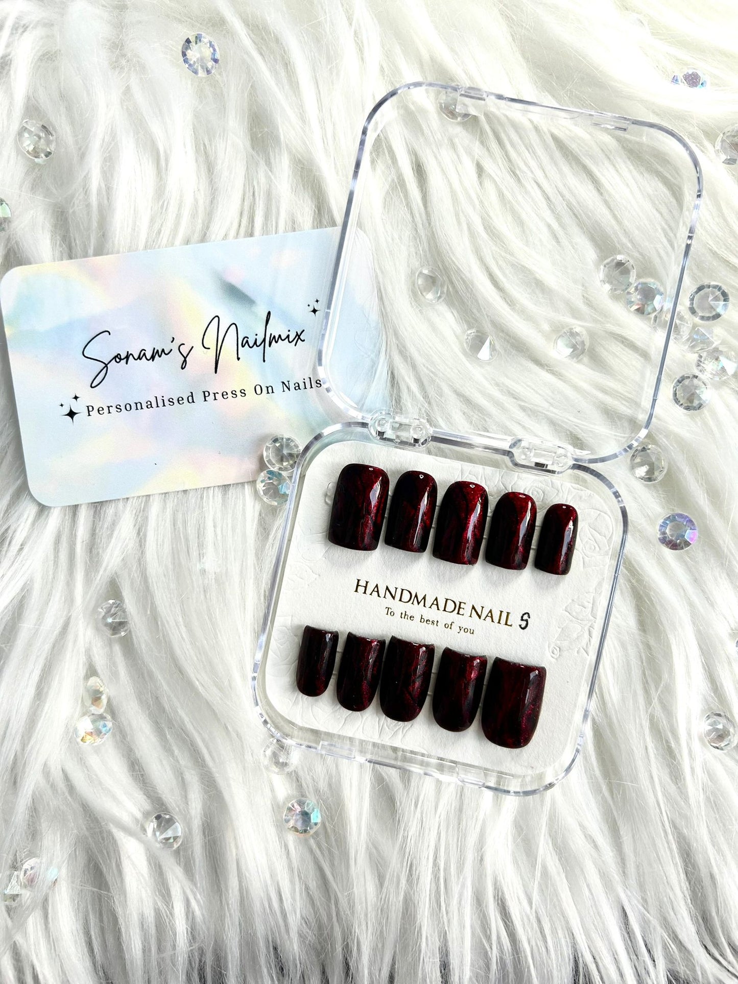 Ruby Swirl Nails