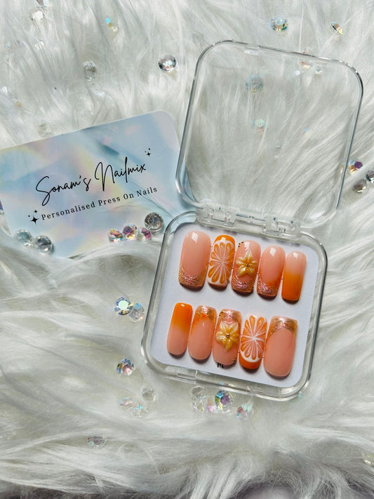 Citrus Orange Nails