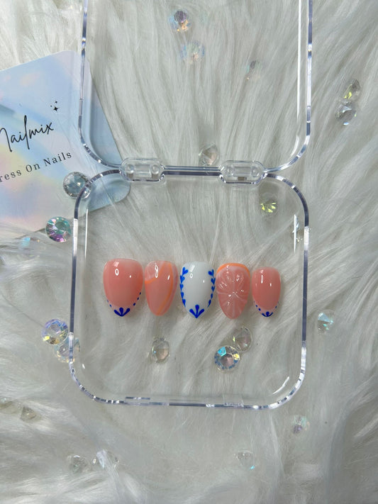 Orange Porcelain Nails