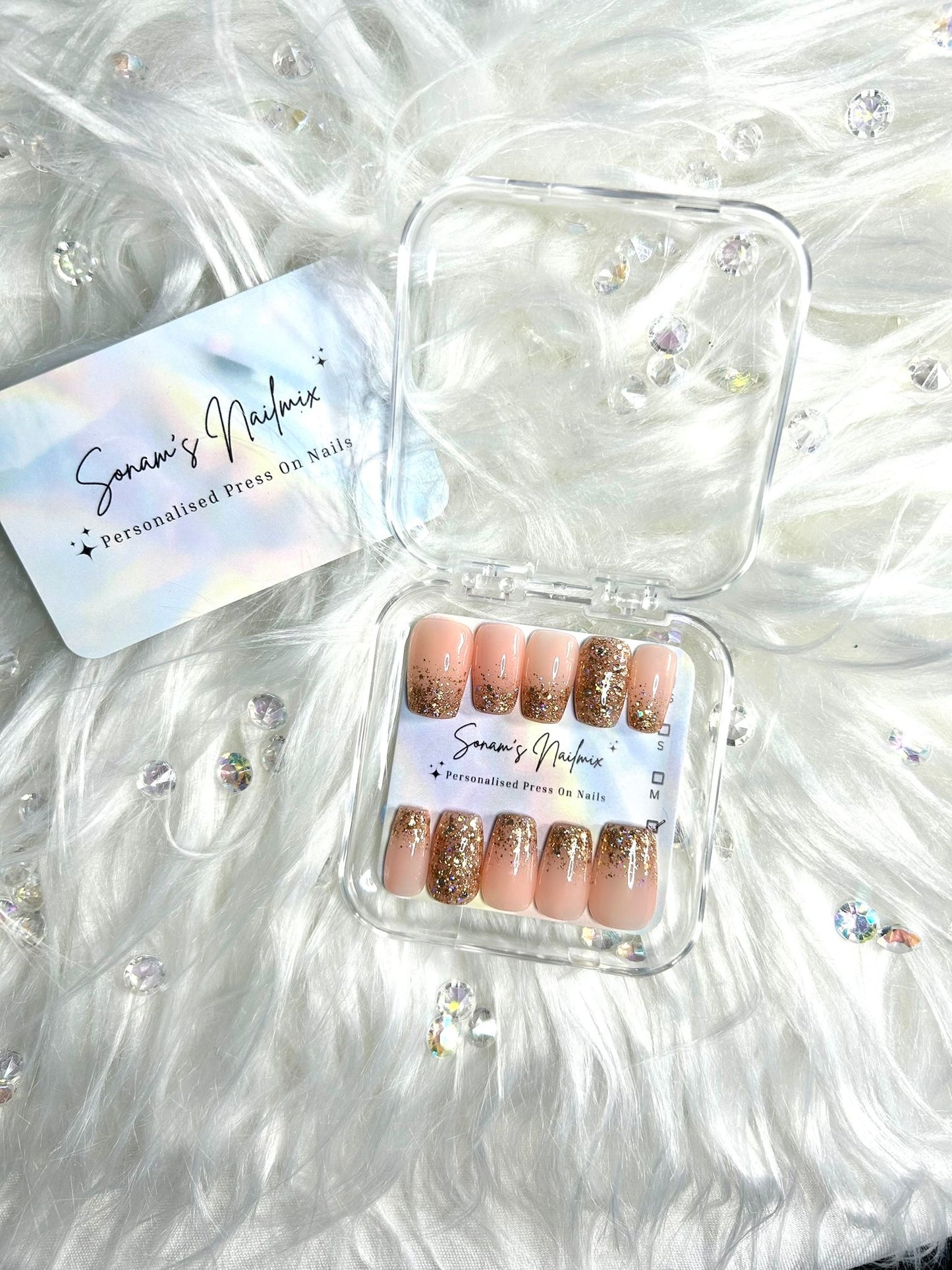 Glitter Gold Ombre Nails
