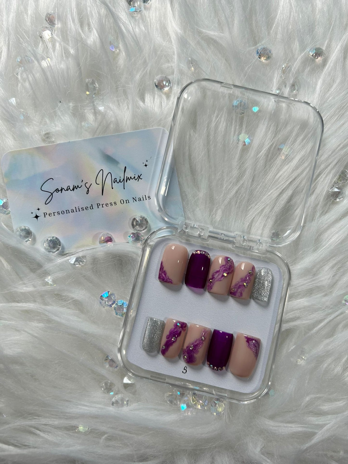 Purple Marble Nails