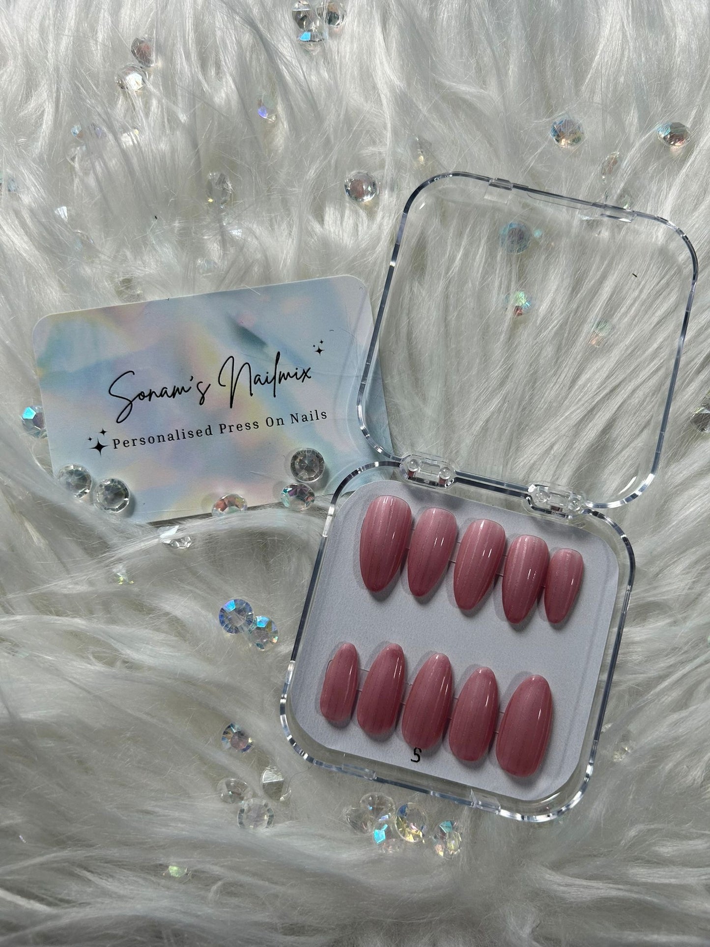 Pink Glass Nails