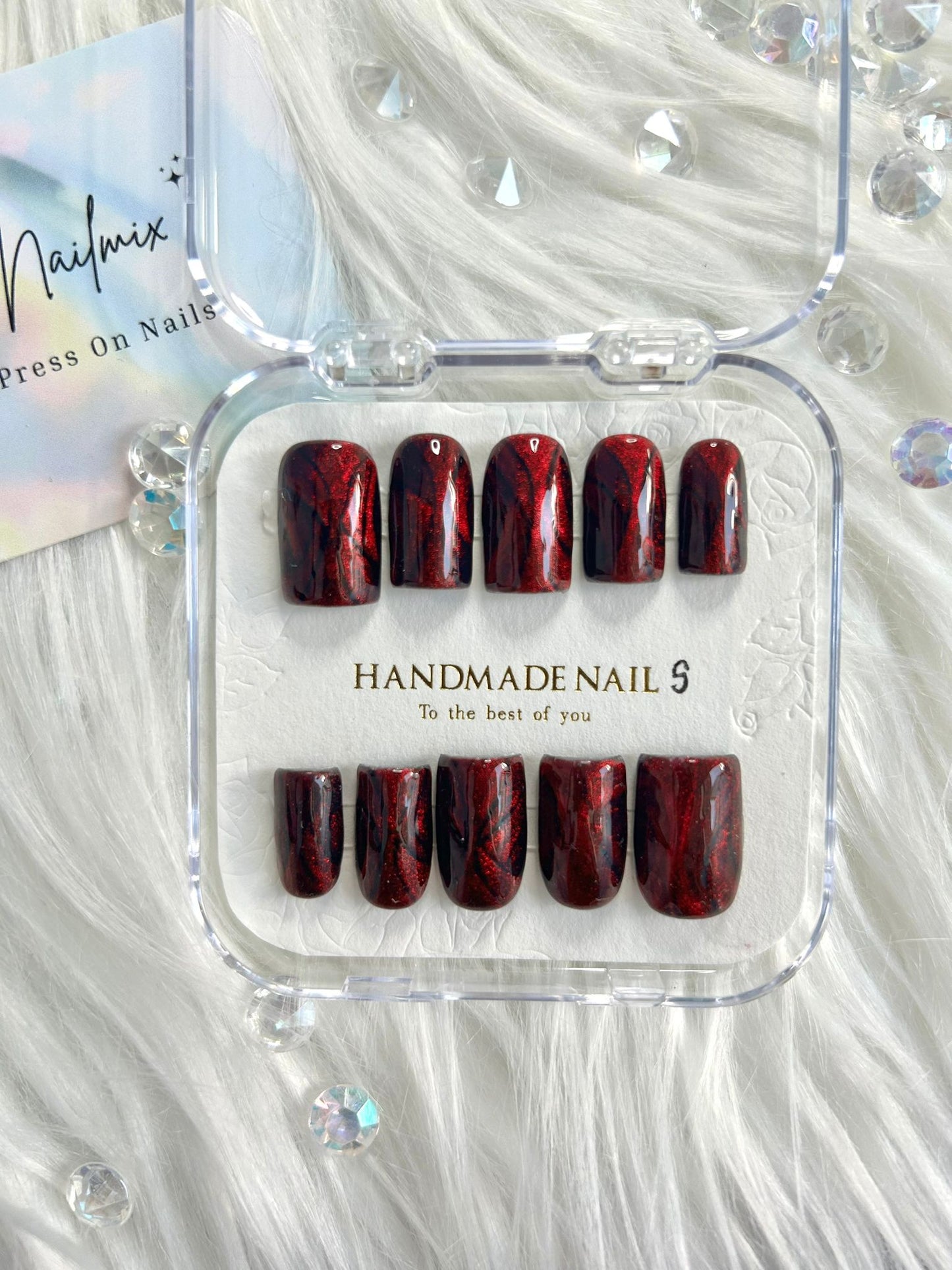 Ruby Swirl Nails