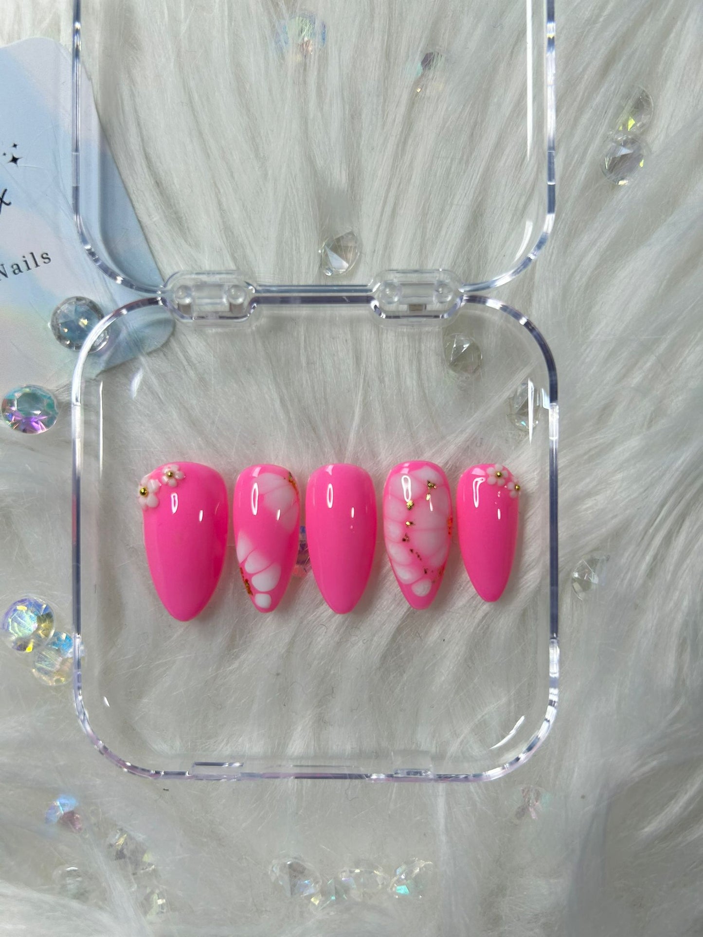Blooming Pink Nails