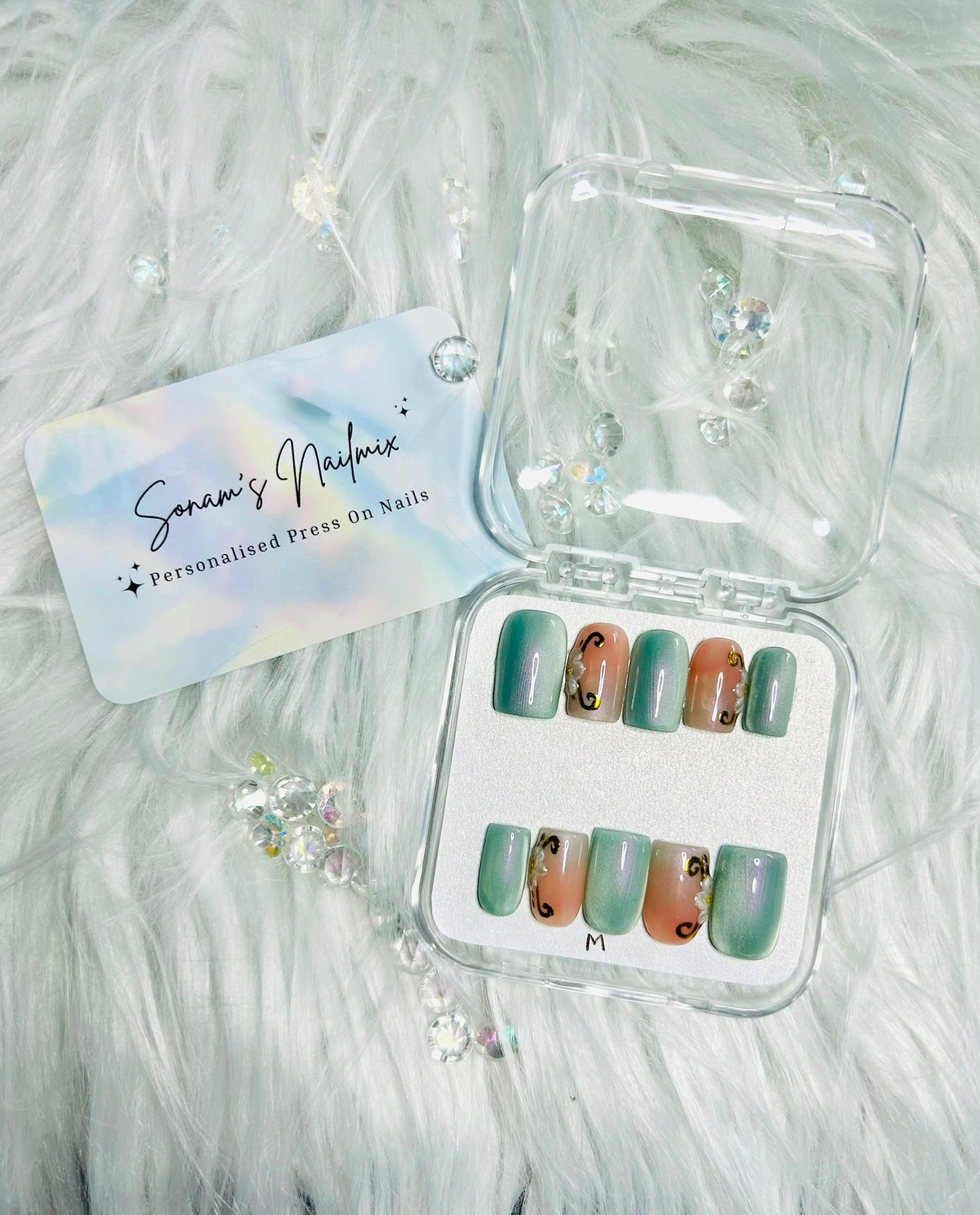 Sage Green Garden Nails