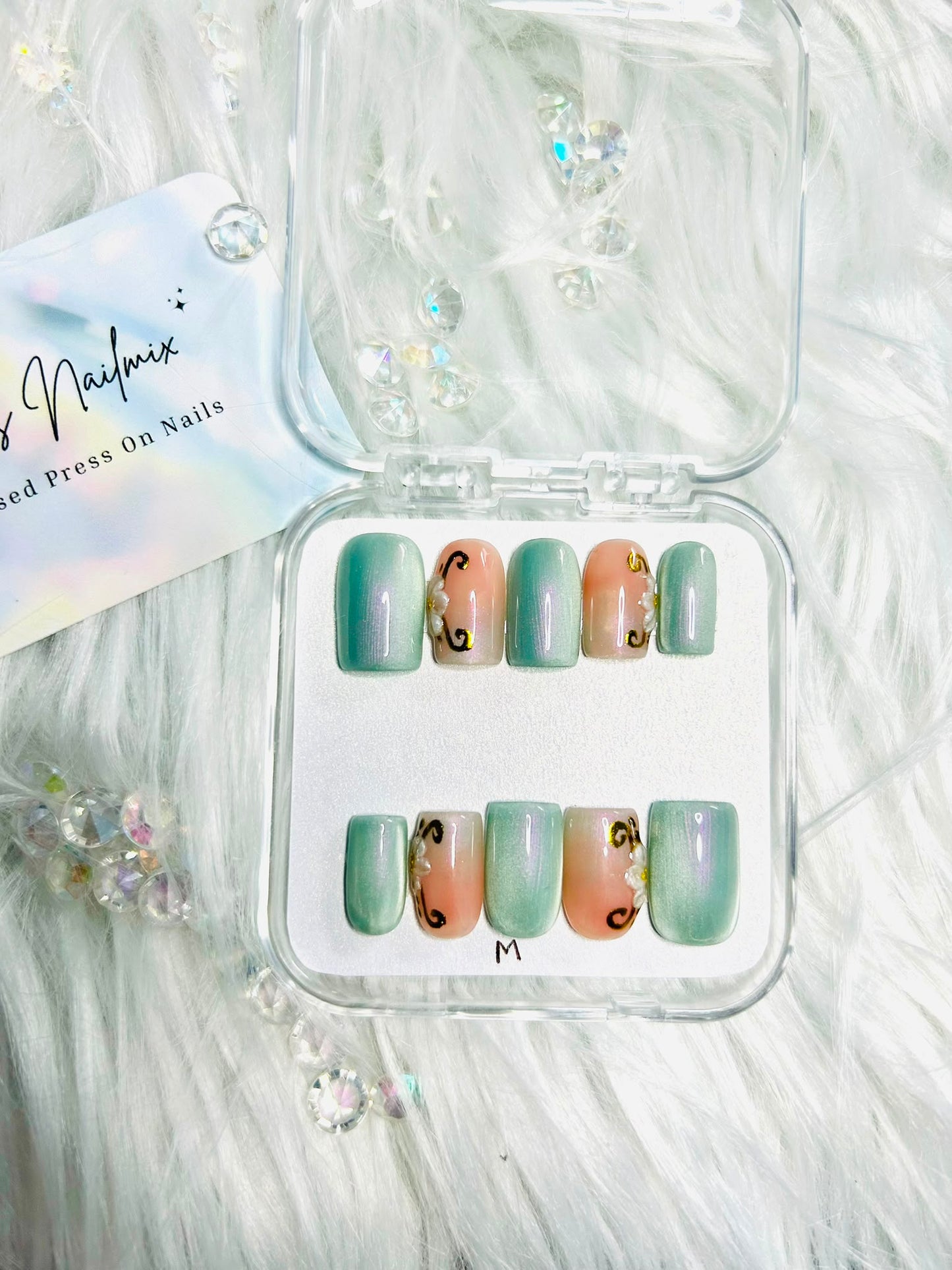 Sage Green Garden Nails