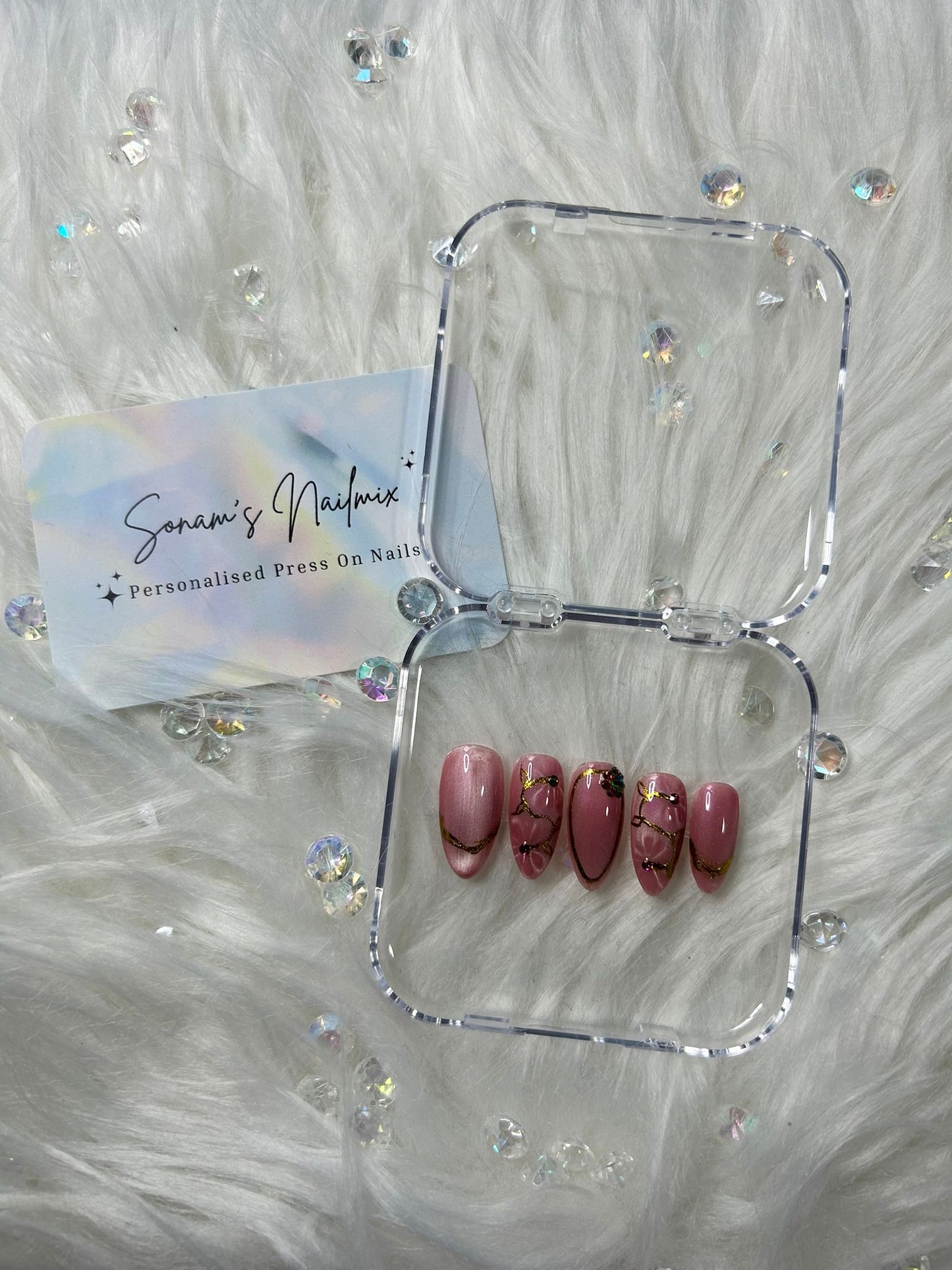 Shimmery Flower Nails