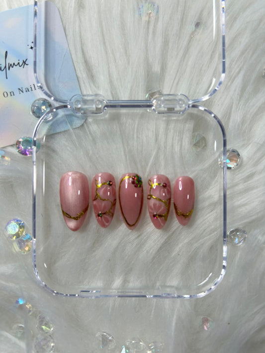 Shimmery Flower Nails