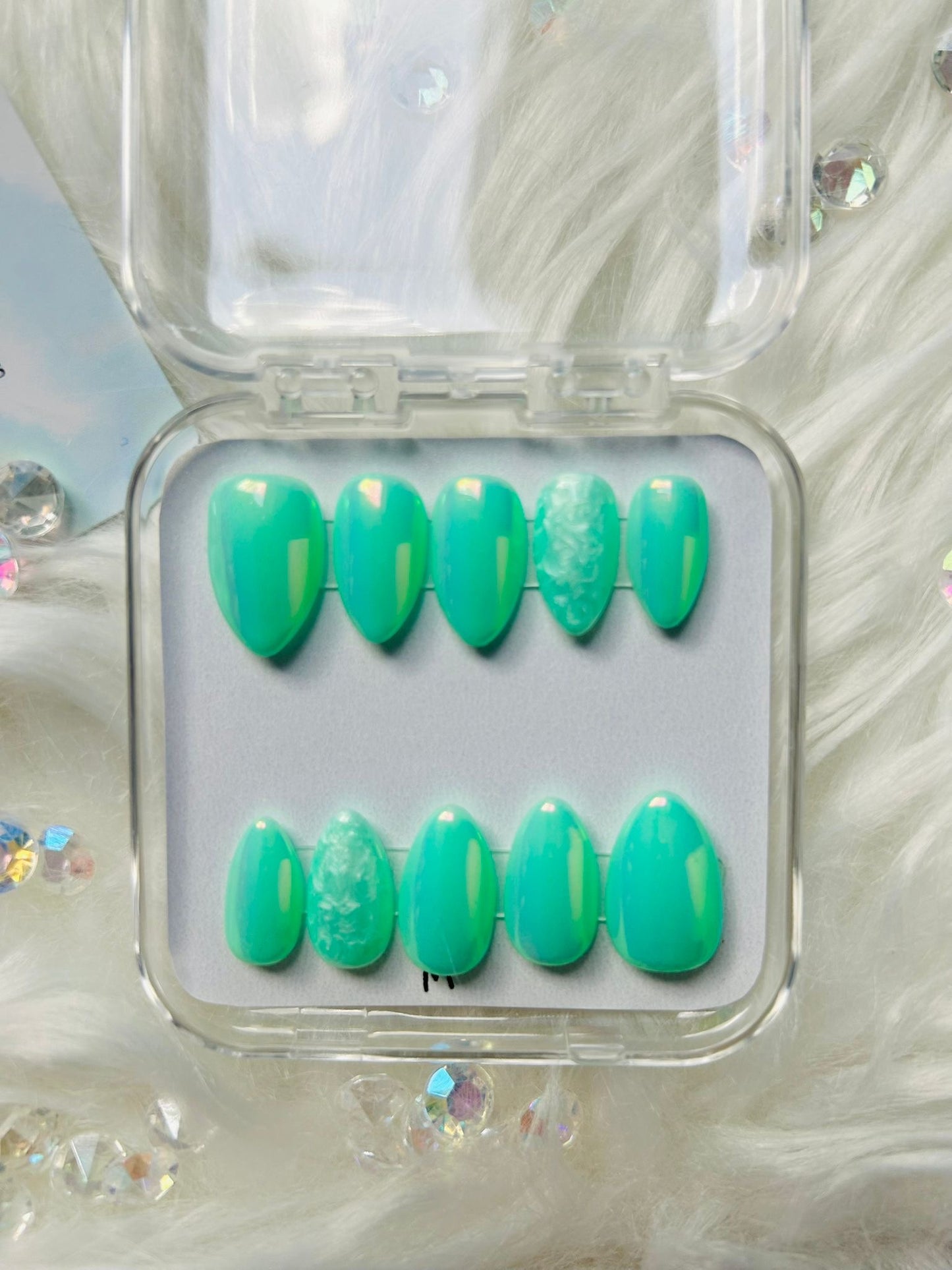 Summer Teal Nails
