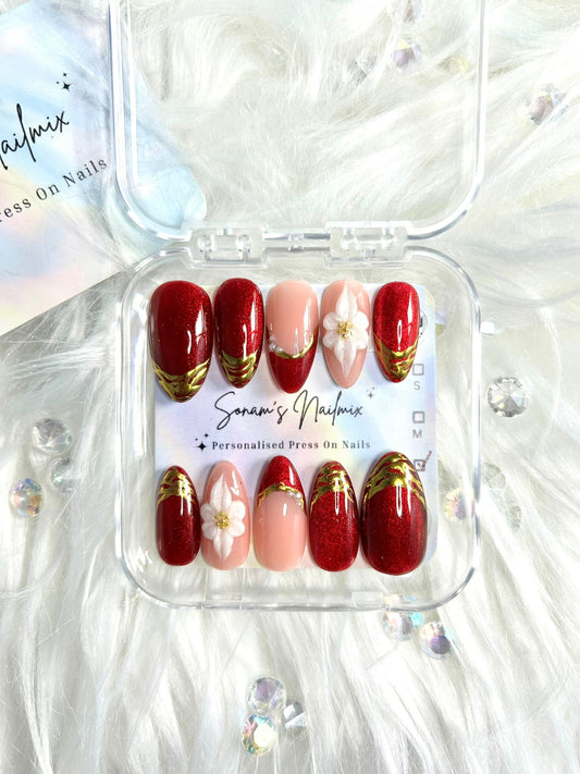 Gold Rubie Nails