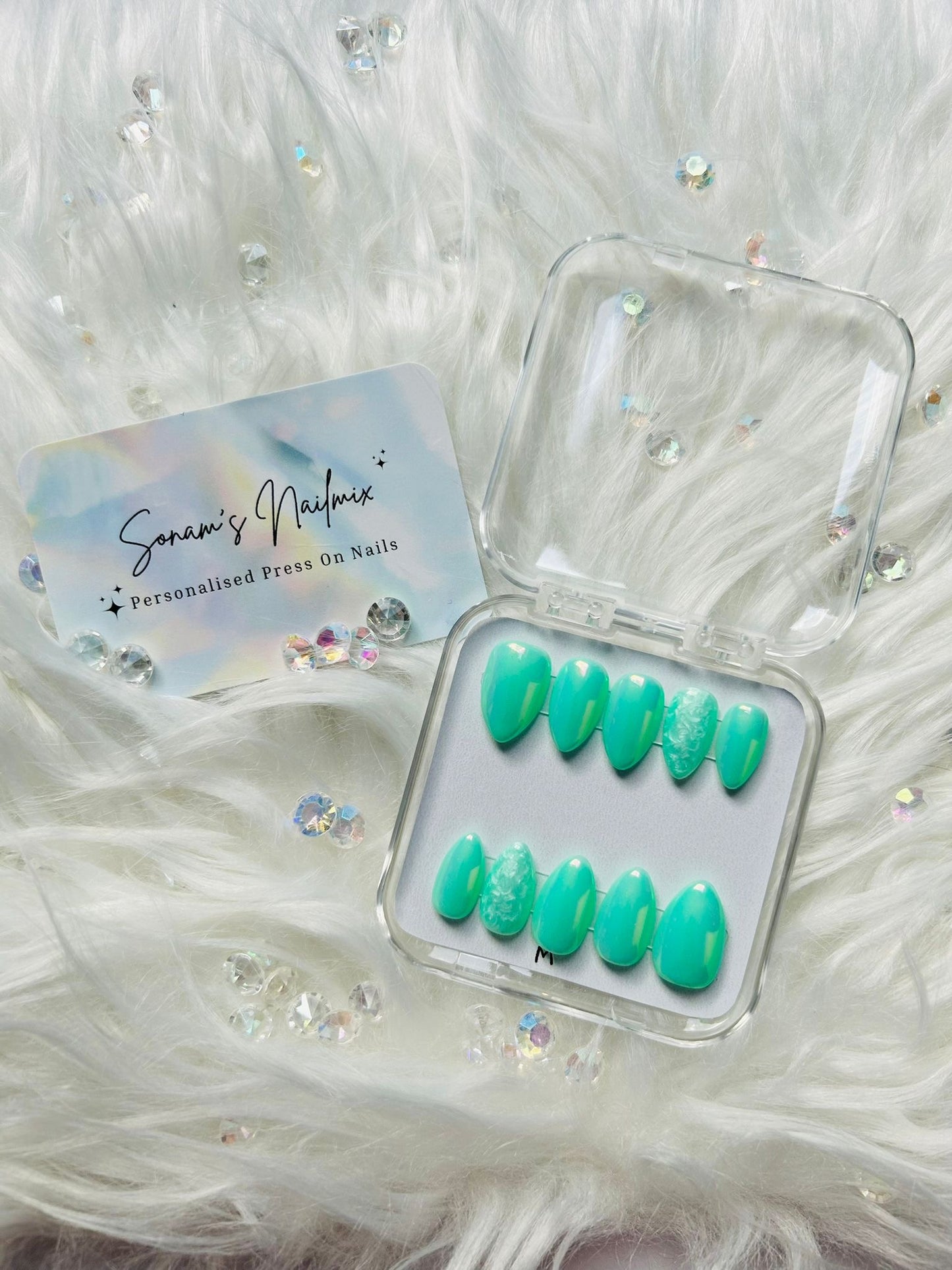 Summer Teal Nails