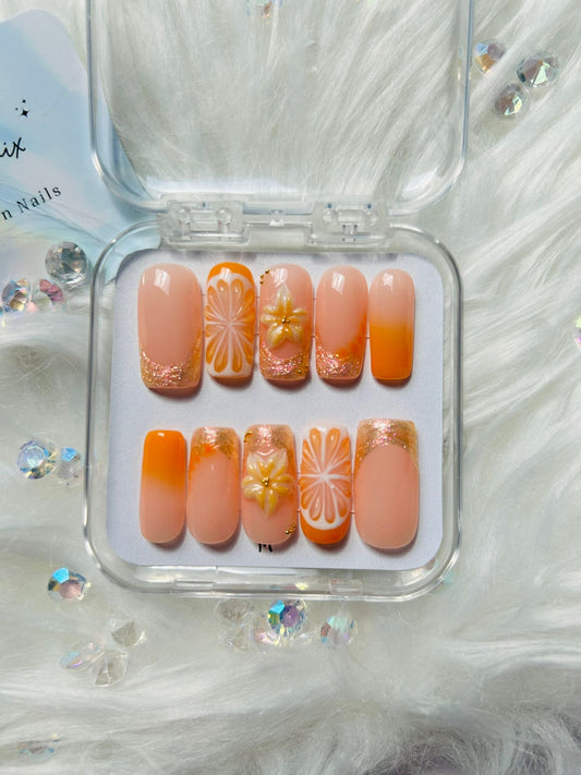 Citrus Orange Nails