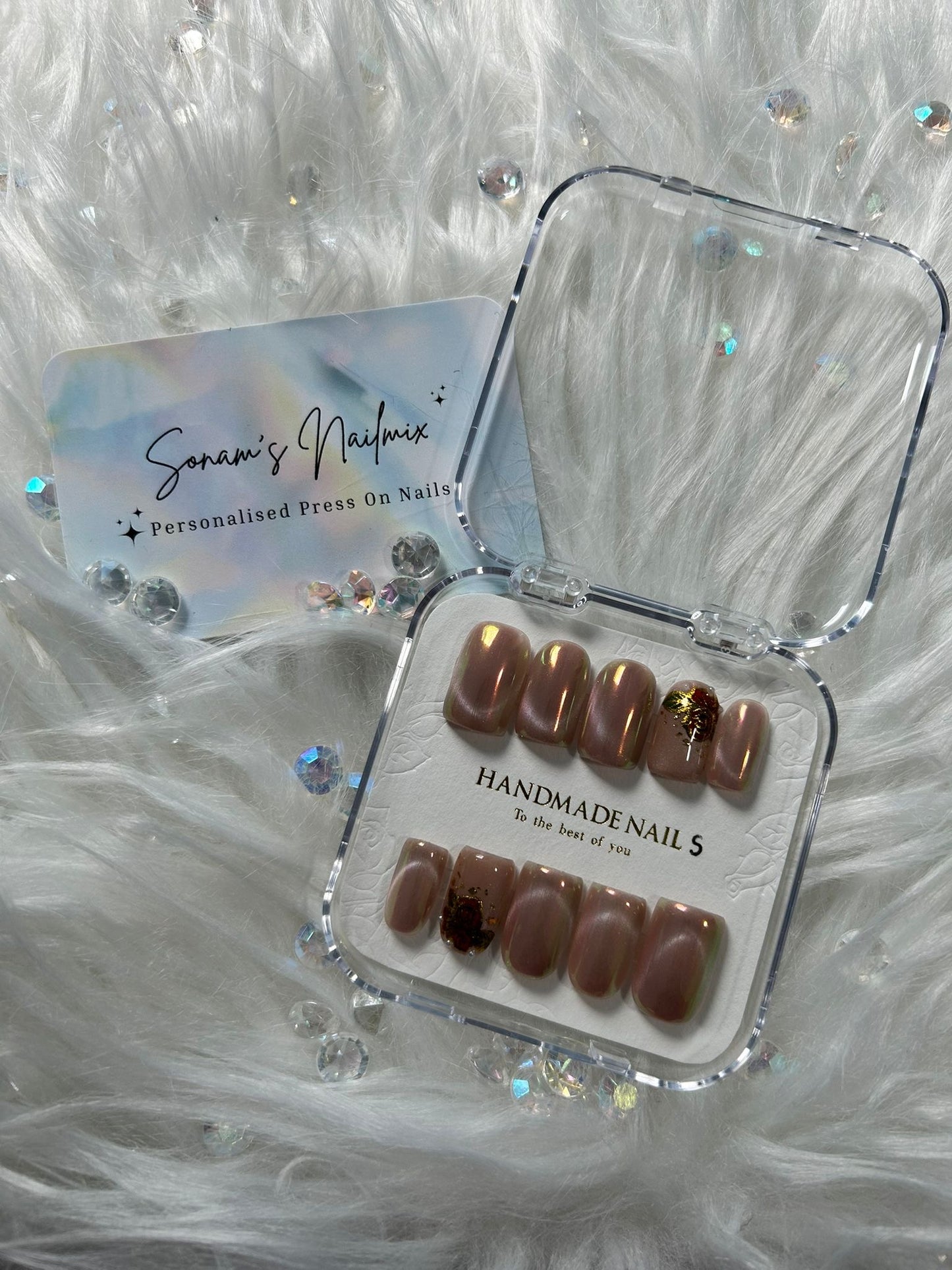 Cat Eye French Rose Nails